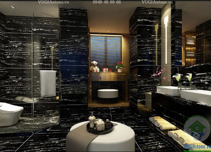 Đá cẩm thạch đen hoa băng