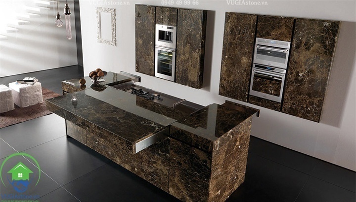 Đá marble nâu đậm