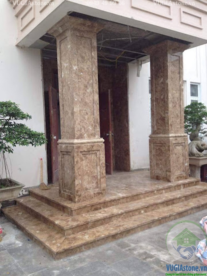 ốp đá mặt tiền đá marble nâu phần lan
